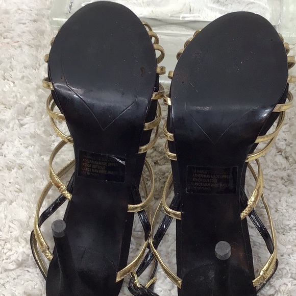 Sam Edelman Harlette gold leather strappy heels - Picture 8 of 10